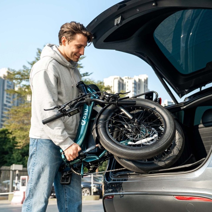 Bicicleta eléctrica plegable 20" con 150 km de autonomía – DYU C9 – vista 3