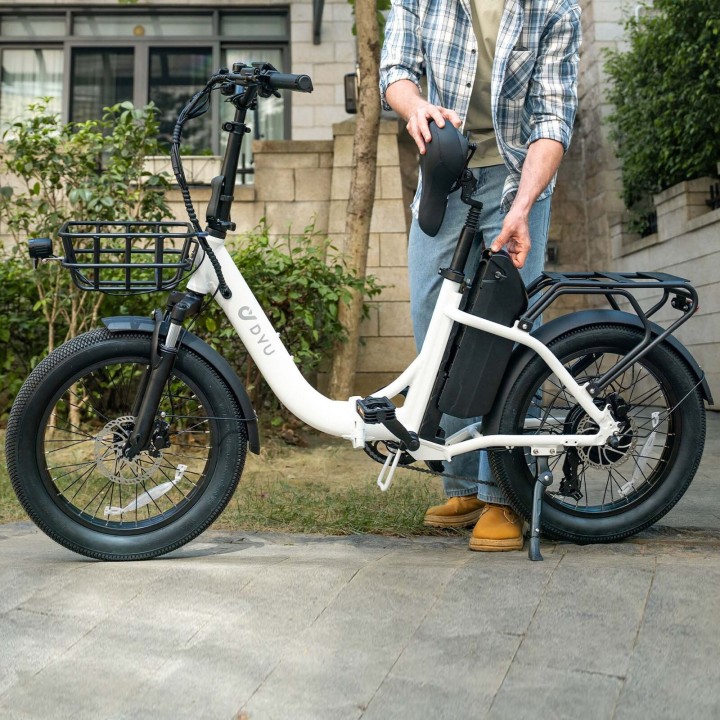 Bicicleta eléctrica plegable 20" con 150 km de autonomía – DYU C9 – vista 5