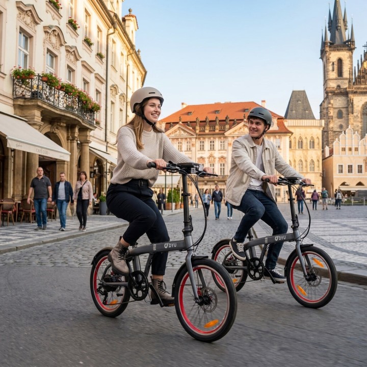 Bicicleta eléctrica plegable ultraligera de 14 kg – DYU SP1 – vista 6