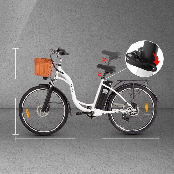 Bicicleta eléctrica urbana de 26" con 60 km – DYU C6 – vista 3