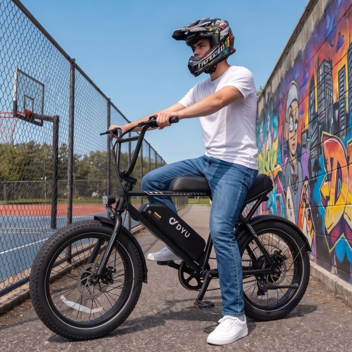 Bicicleta eléctrica BMX de 20" con ruedas anchas – DYU UX – vista 2