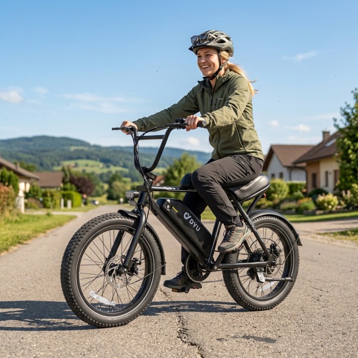 Bicicleta eléctrica BMX de 20" con ruedas anchas – DYU UX – vista 3