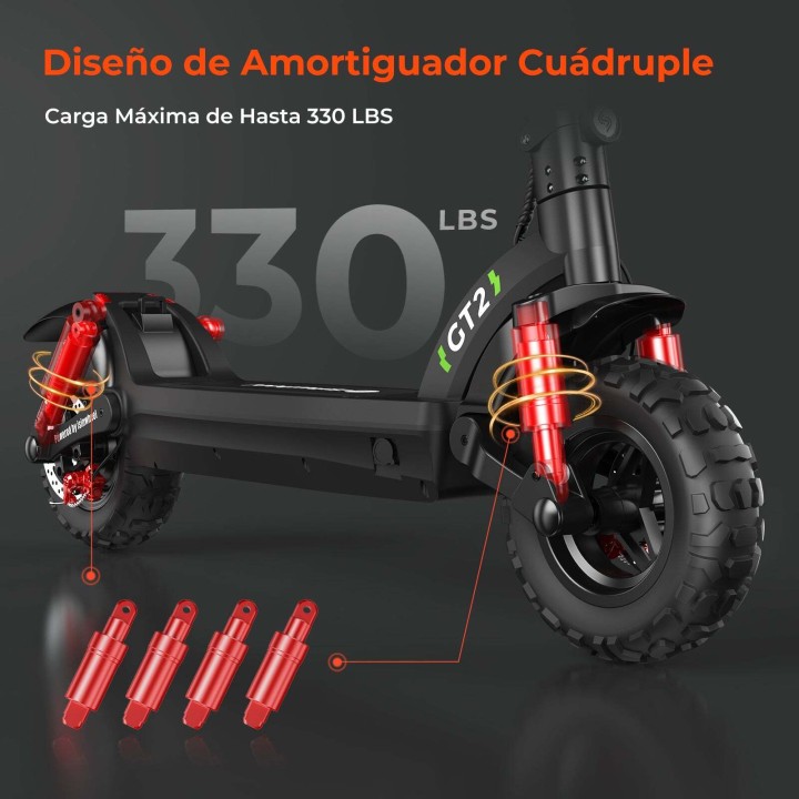 Patinete eléctrico todoterreno 80 km, ruedas 11" – iSinwheel GT2 – 7