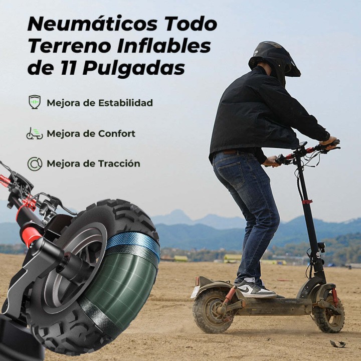 Patinete eléctrico todoterreno 80 km, ruedas 11" – iSinwheel GT2 – 12