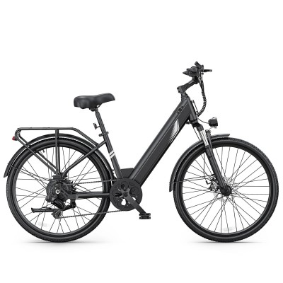 Bicicleta eléctrica urbana 26" con suspensión y portaequipajes – DYU C7 Lite