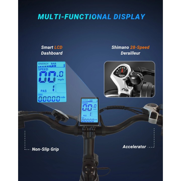 City electric bike 26" with suspension and rear rack – DYU C7 Lite – 6