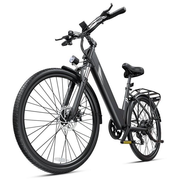 Bicicleta eléctrica urbana 26" con suspensión y portaequipajes – DYU C7 Lite – 11