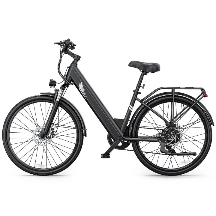 City electric bike 26" with suspension and rear rack – DYU C7 Lite – 12