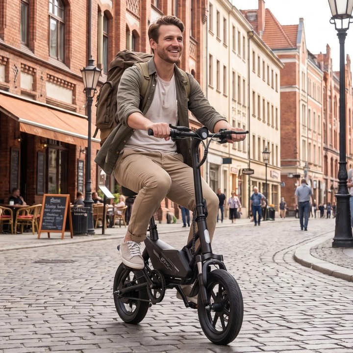 Mini bicicleta eléctrica plegable de 14" con acelerador – DYU X1 Mini – 4