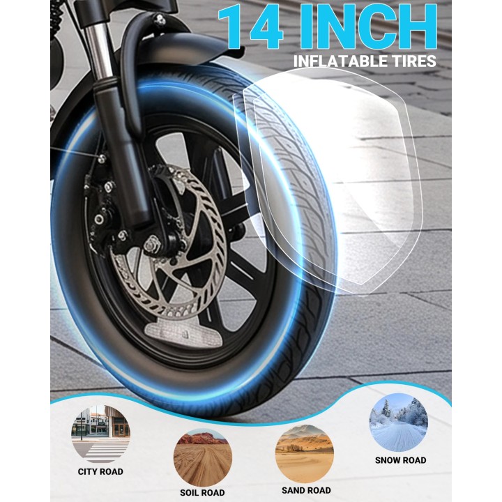 Mini bicicleta eléctrica plegable de 14" con acelerador – DYU X1 Mini – 6