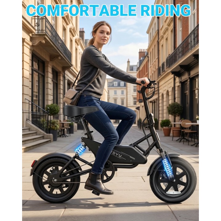 Mini bicicleta eléctrica plegable de 14" con acelerador – DYU X1 Mini – 8