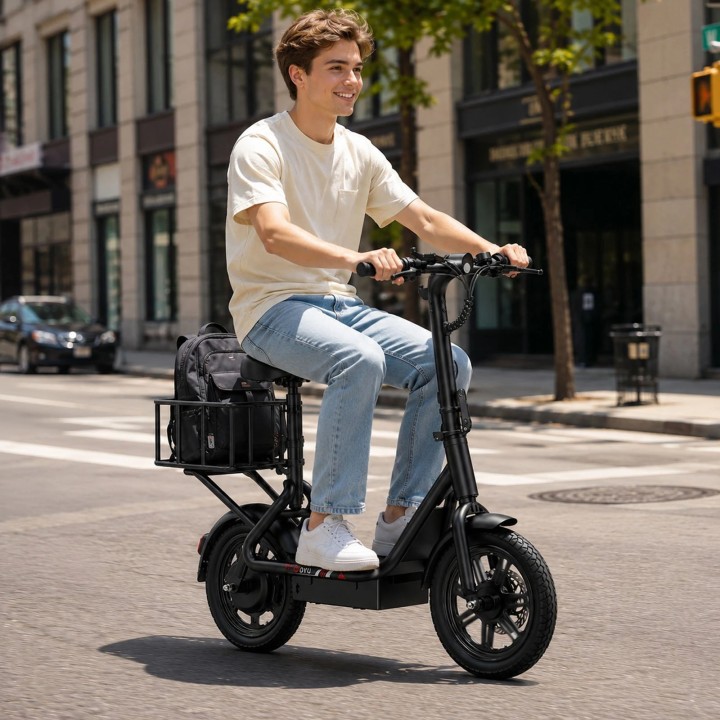 Mini folding electric bike 14" with rear rack – DYU C4 Mini – 3