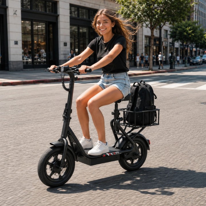 Mini bicicleta eléctrica plegable de 14" con portaequipajes – DYU C4 Mini – 4