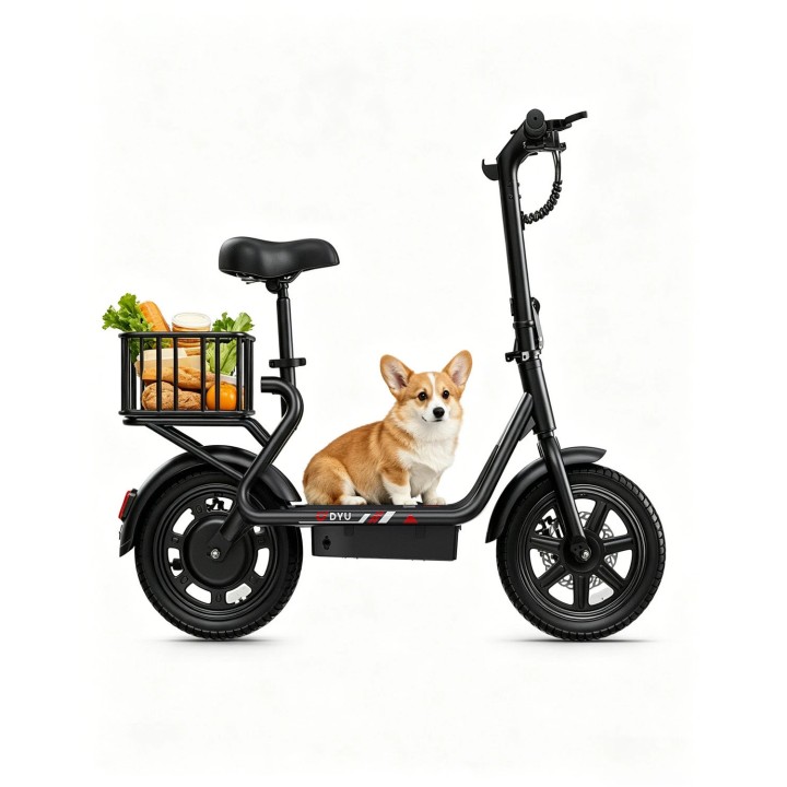 Mini bicicleta eléctrica plegable de 14" con portaequipajes – DYU C4 Mini – 7