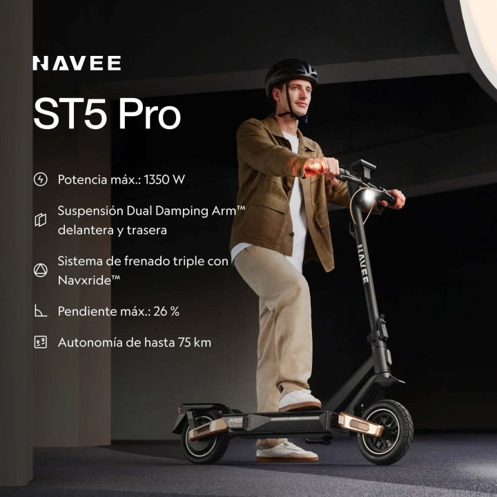 Patinete eléctrico con doble suspensión y frenos de disco – NAVEE ST5 Pro – 2
