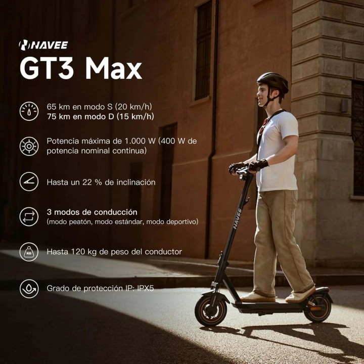 Electric scooter with 75 km range and quadruple suspension – NAVEE GT3 Max – 2