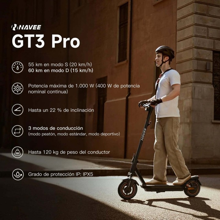 Patinete eléctrico con cuádruple amortiguación y 60 km – NAVEE GT3 Pro – 2