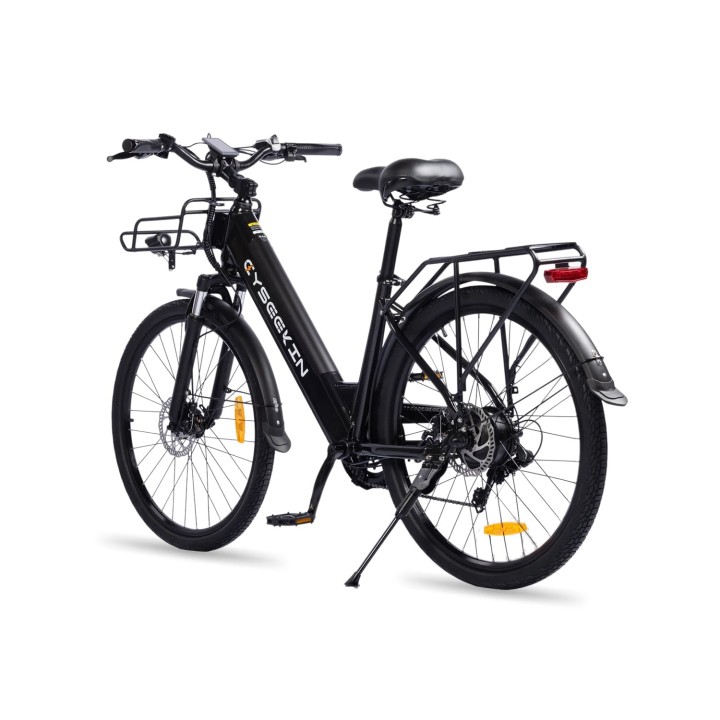 Bicicleta eléctrica urbana 26" con cesta y portaequipajes – Cyseekin S10 – 4