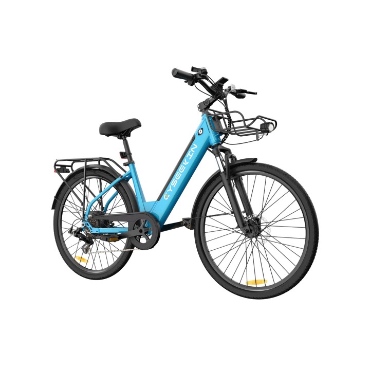 Urban electric bike 26" with basket and rear rack – Cyseekin S10 – 7