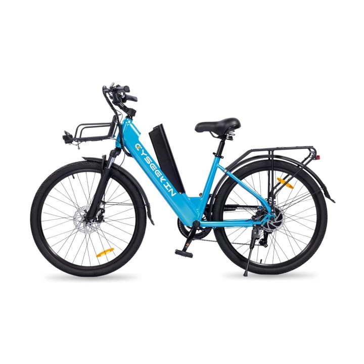 Bicicleta eléctrica urbana 26" con cesta y portaequipajes – Cyseekin S10 – 9