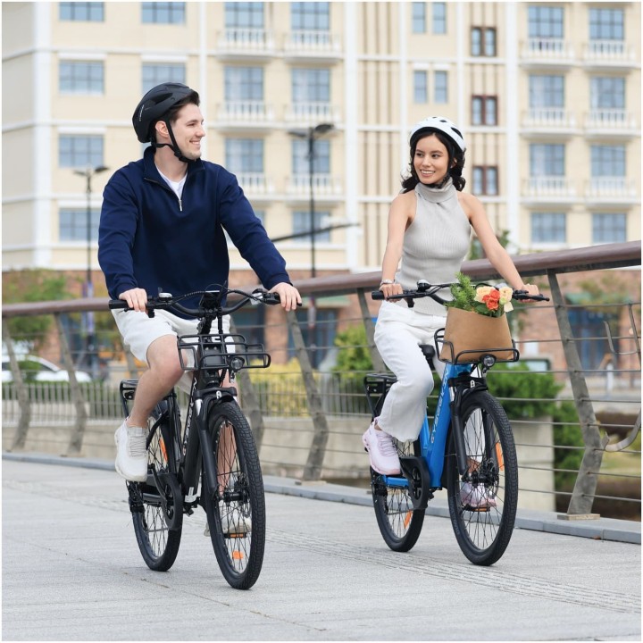 Urban electric bike 26" with basket and rear rack – Cyseekin S10 – 11